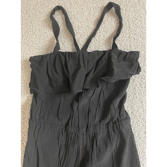 Madewell Womens Jumpsuit Black Sleeveless Lightweight Pockets ruffle size XS - Picture 2 of 6
